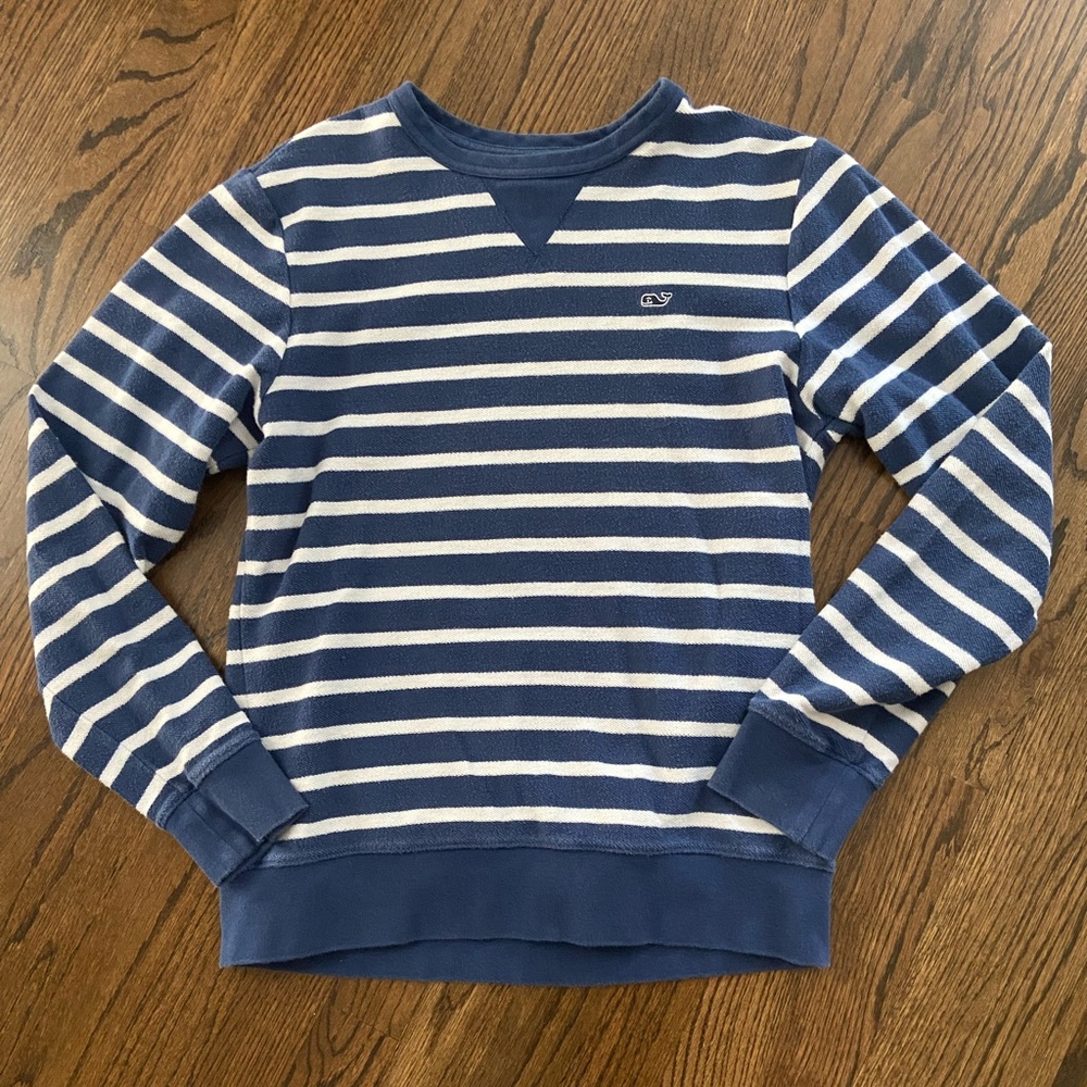 Vineyard vines terry cloth striped crew neck xs